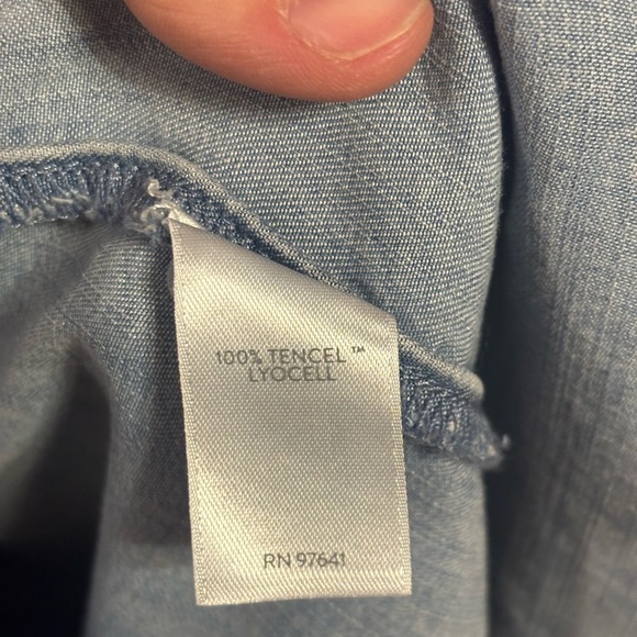 J. Jill Denim Dress Women’s Size XL Light Blue Button Down Tencel Shirt Dress - Picture 4 of 7